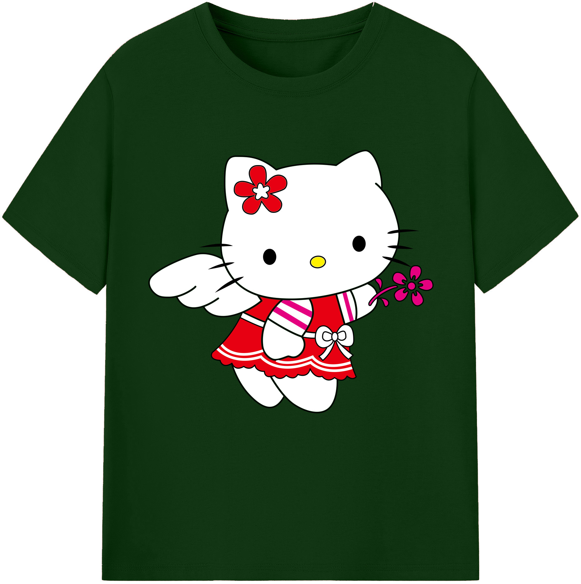 （画像用） Hello Kitty ハローキティ 綿100％半袖Tシャツ（フロントプリント）